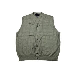 Vintage Signore by Jacobsons Olive Knit Sweater Vest Button Front L